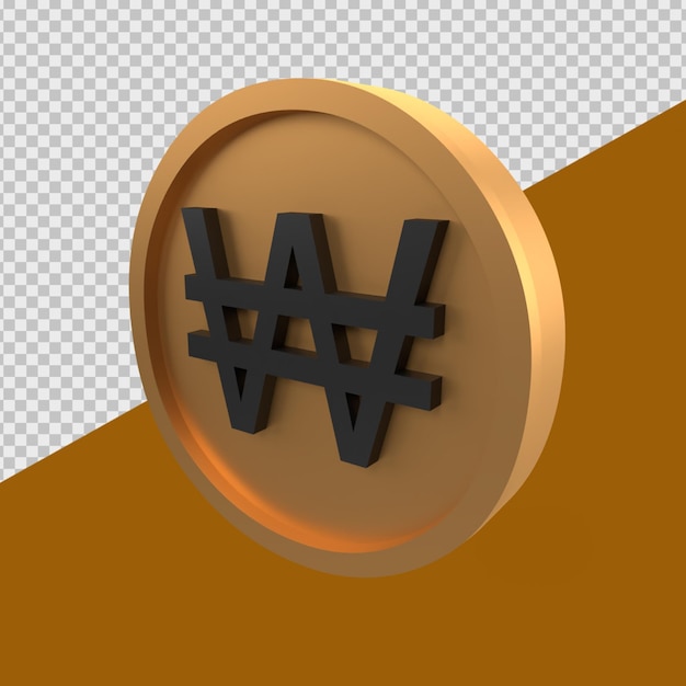 PSD moneda de renderizado 3d ganada