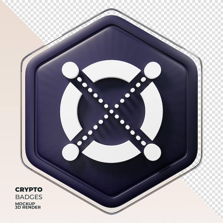 PSD moneda de renderizado 3d de la insignia elrond egld