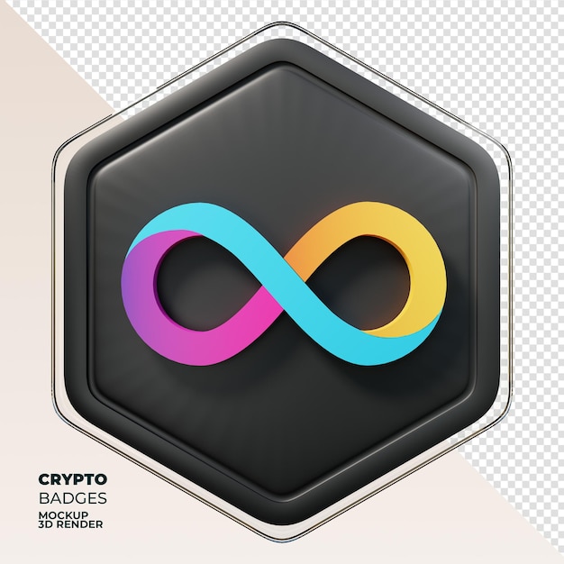 Moneda de renderizado 3D de insignia ICP de computadora de Internet