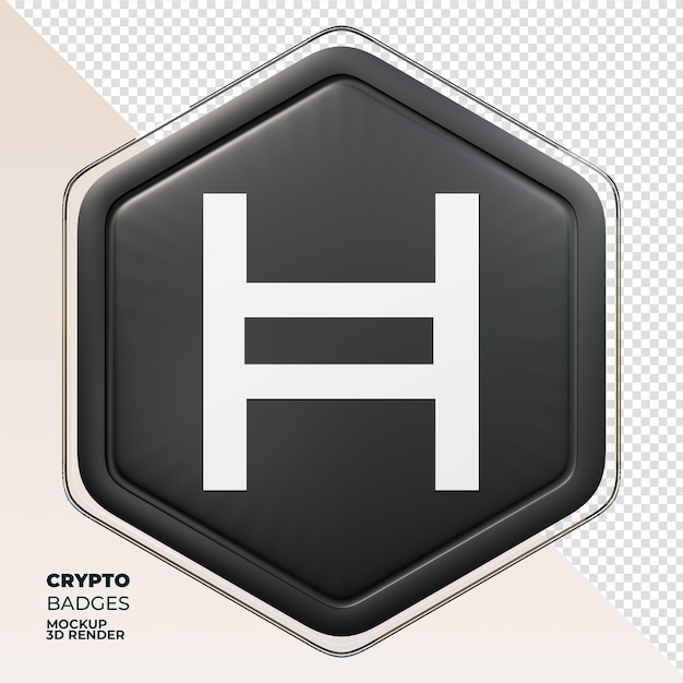 Moneda de representación 3D de la insignia Hedera HBAR