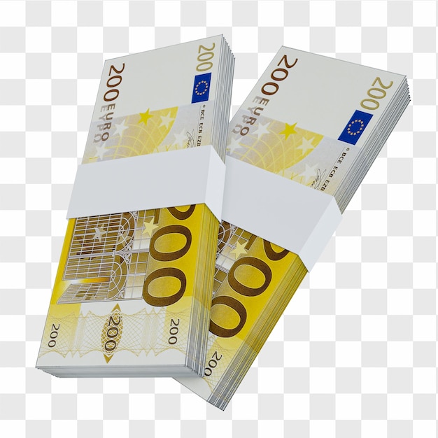 PSD moneda de la unión europea euro 100: pila de billetes europeos en euros