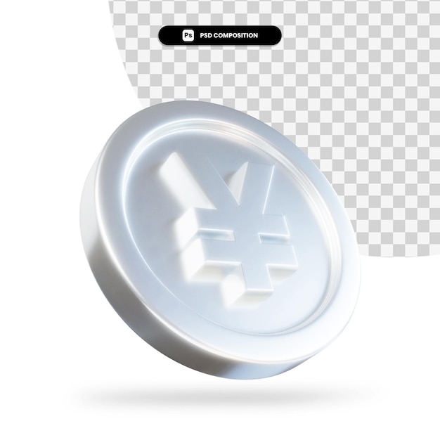 Moneda de yenes de oro render 3d