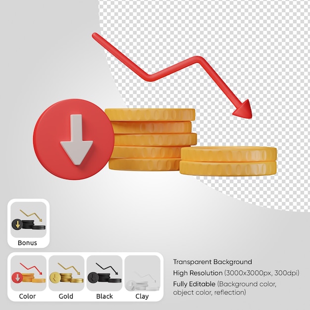 PSD monedas 3d disminuyen frente