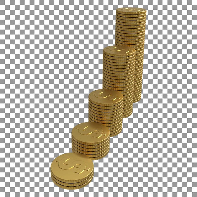 Monedas 3D Una gran cantidad de conceptos de crecimiento empresarial