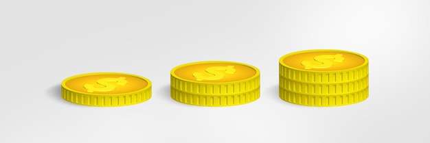PSD monedas de dinero 3d