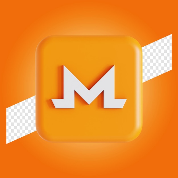 Monero jeton crypto-monnaie symbole logo illustration 3d