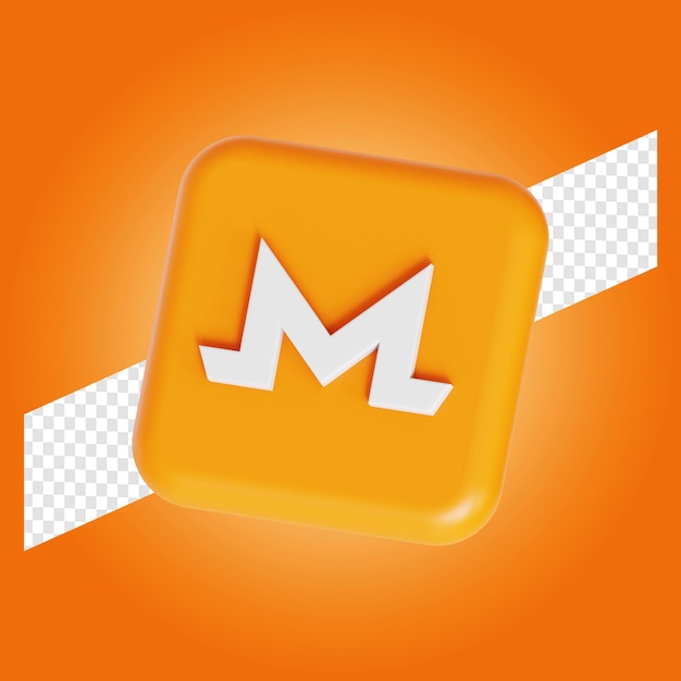 Monero jeton crypto-monnaie symbole logo illustration 3d