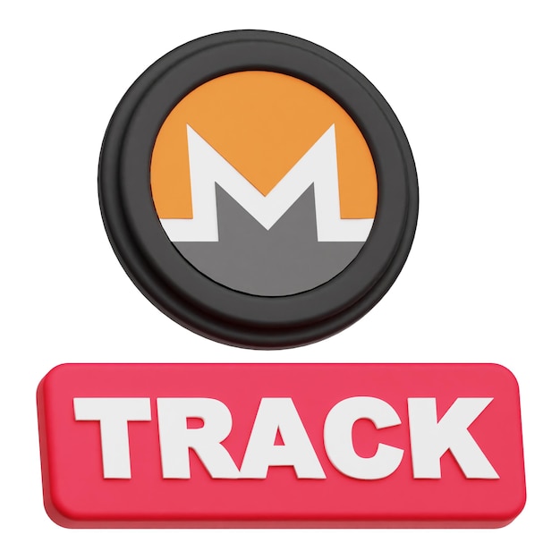 Monero Krypto-Token 3D-Symbol isoliert auf weißem Hintergrund