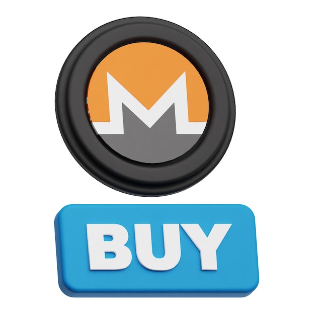 Monero moneda criptográfica icono 3D aislado en el fondo blanco