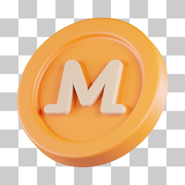 Monero moneda moneda icono 3d