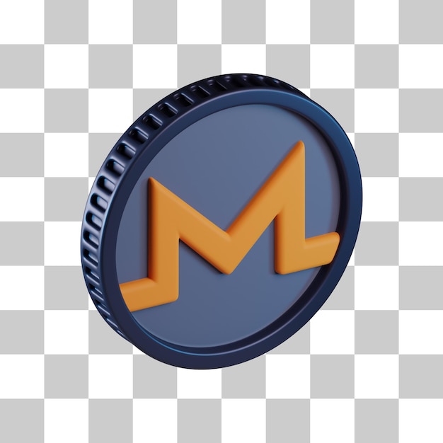 Monero-münzenwährung 3d-symbol