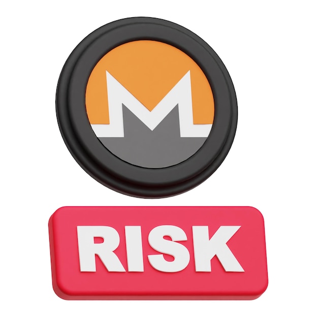 Monero token criptográfico icono 3D aislado en el fondo blanco