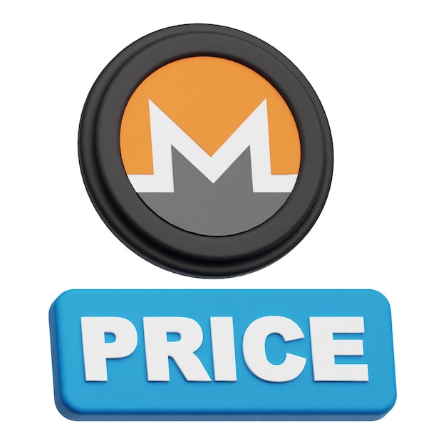 Monero token criptográfico icono 3D aislado en el fondo blanco