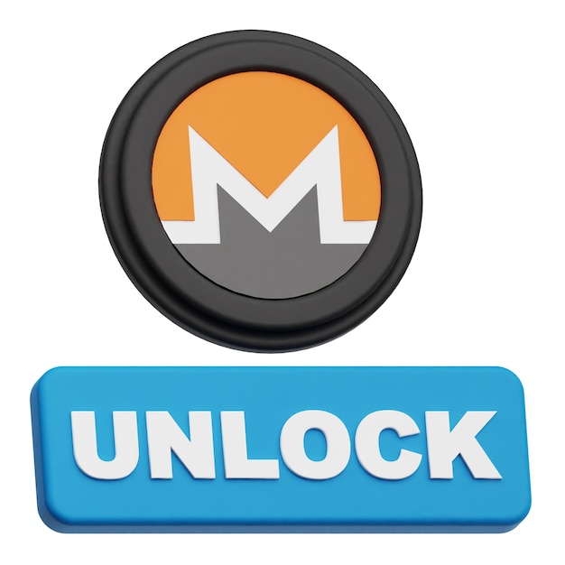 Monero token criptográfico icono 3D aislado en el fondo blanco