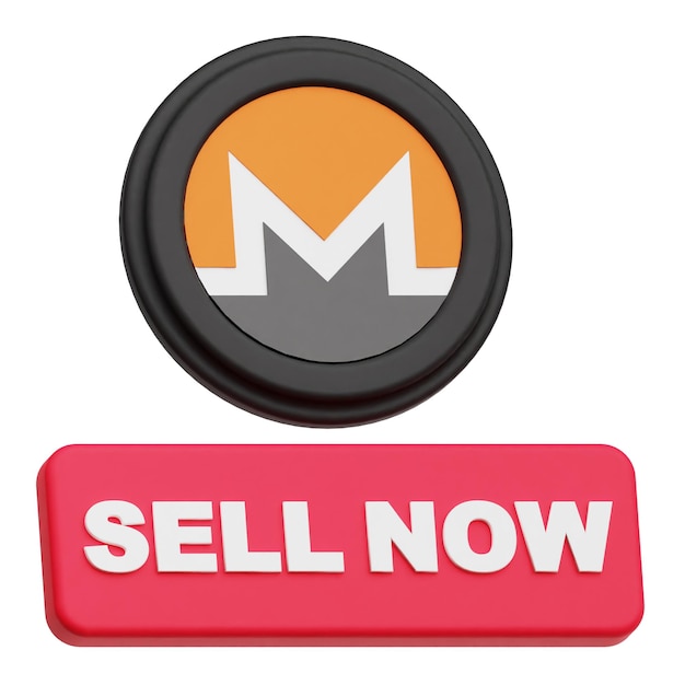 Monero token criptográfico icono 3D aislado en el fondo blanco