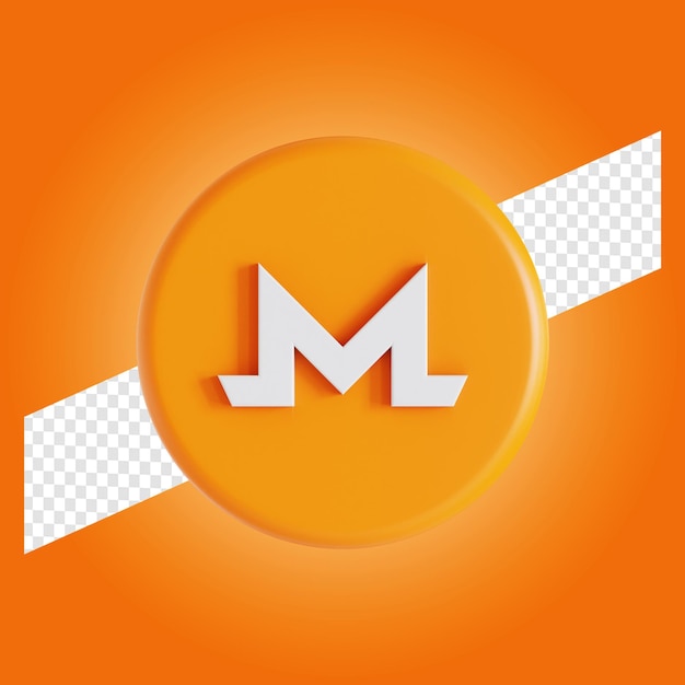 Monero token criptomoeda símbolo logotipo ilustração 3d