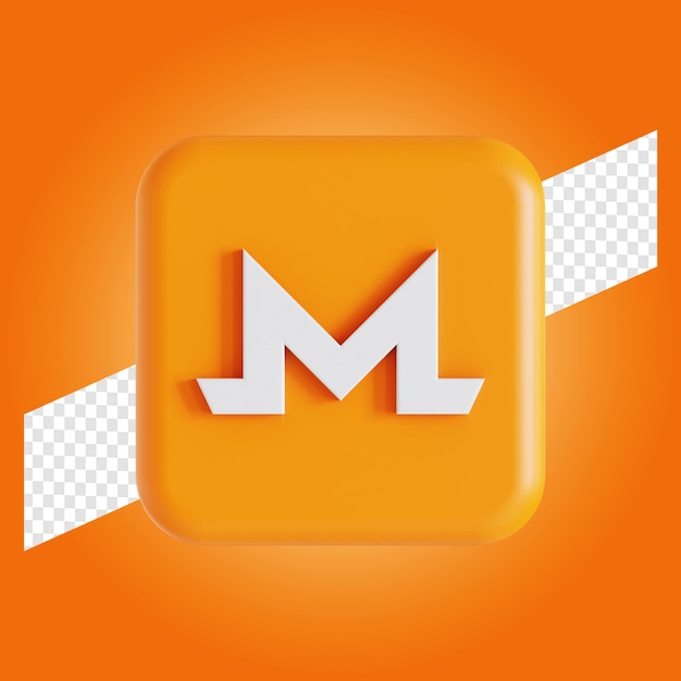 Monero Token Kryptowährung Symbol Logo 3D-Darstellung