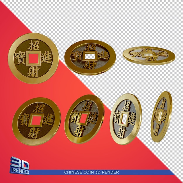 Moneta Cinese Qualsiasi Composizione Rendering 3D