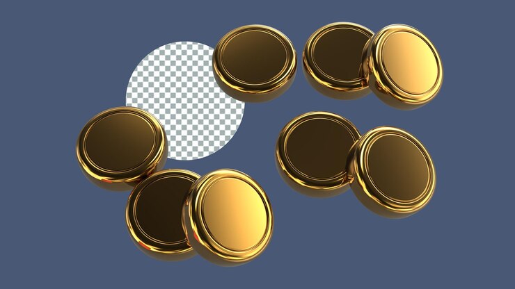 PSD moneta d'oro 3d render illustrazione per il concetto di investimento di denaro aziendale