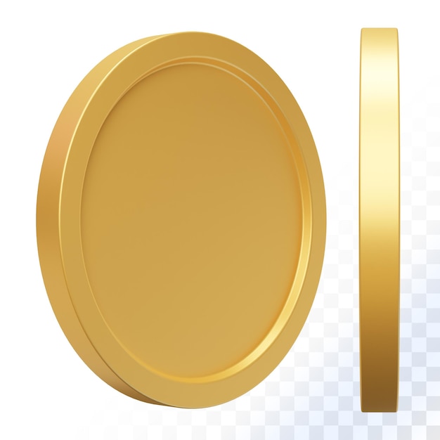 Moneta d'oro con rendering 3D