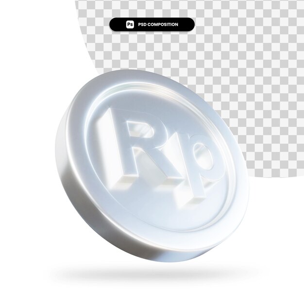 Moneta della rupia dorata 3d rendering isolato