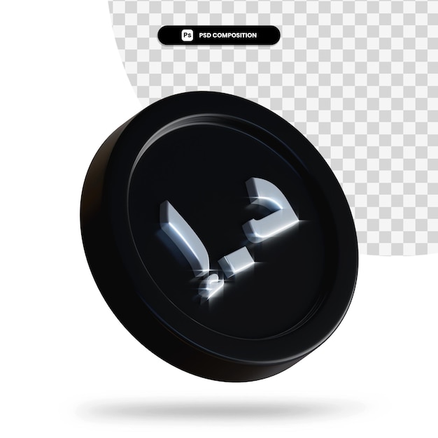 Moneta di cambio nera 3d rendering isolato