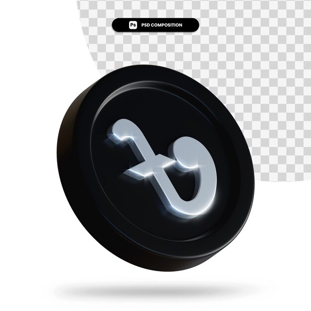 Moneta di cambio nera 3d rendering isolato