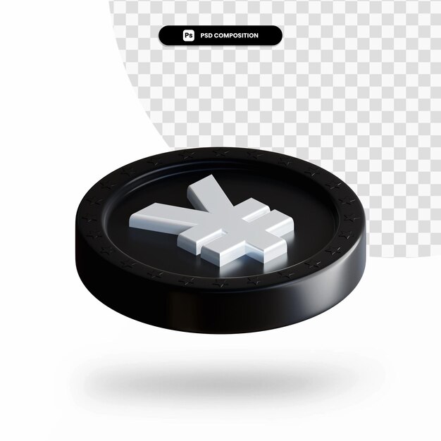 Moneta di cambio nera 3d rendering isolato