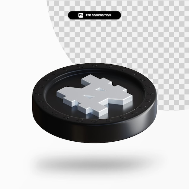 Moneta di cambio nera 3d rendering isolato