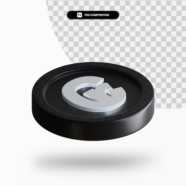 Moneta di cambio nera 3d rendering isolato