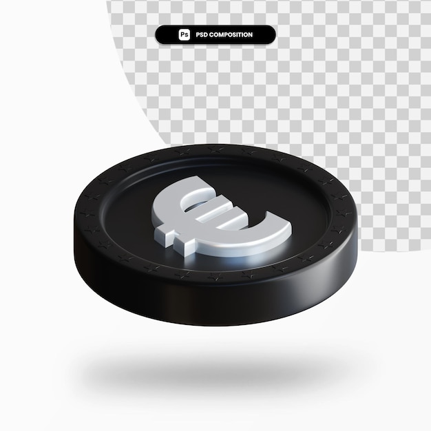 Moneta di cambio nera 3d rendering isolato