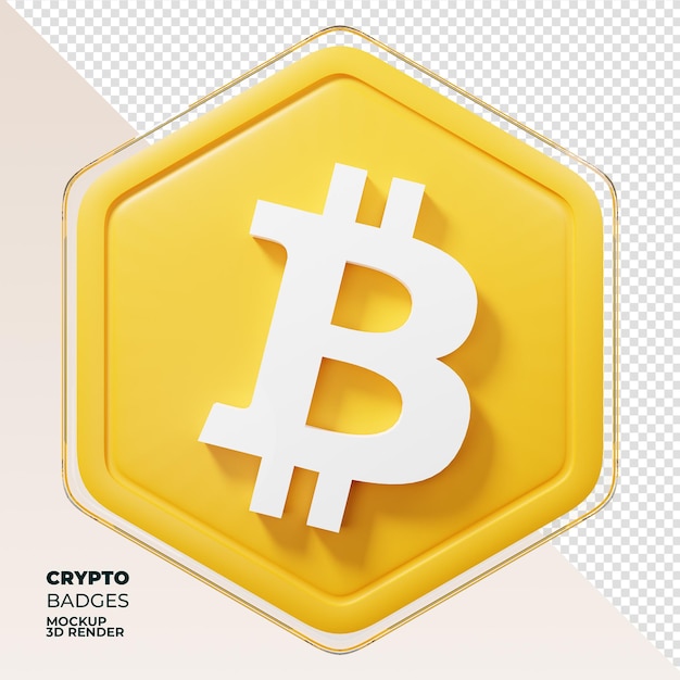 Moneta di rendering 3D Bitcoin Badge