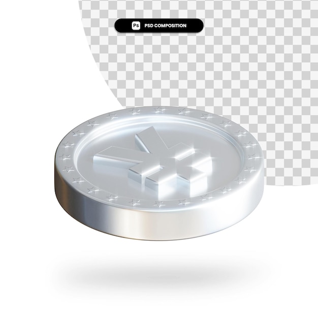 Moneta di scambio d'argento 3d rendering isolato