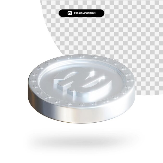 Moneta di scambio d'argento 3d rendering isolato