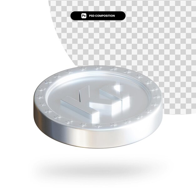Moneta di scambio d'argento 3d rendering isolato
