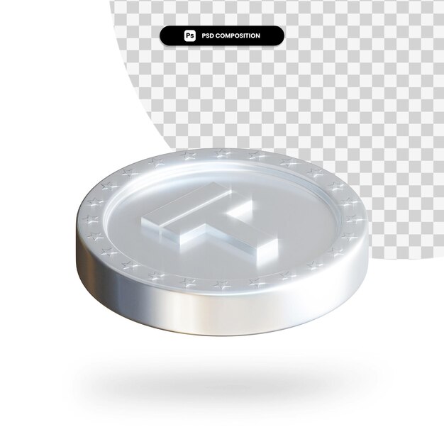 Moneta di scambio d'argento 3d rendering isolato
