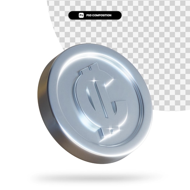 Moneta di valuta 3d rendering isolato