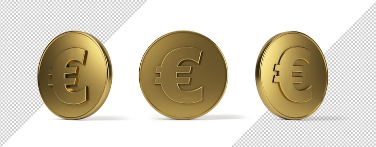 PSD monete d'oro con euro, mockup