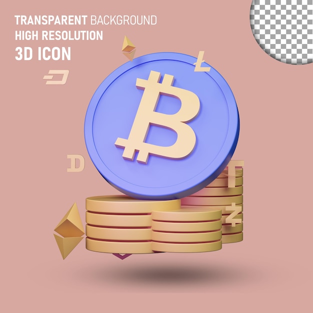 Monete per il commercio di criptovalute 3D