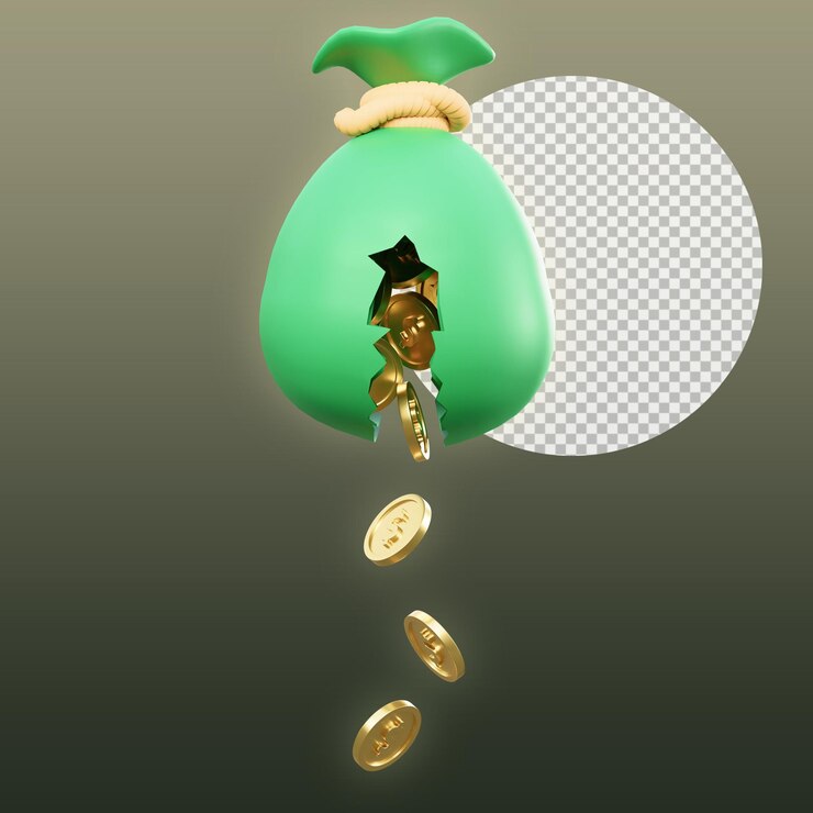 PSD money expenses 3d illustration