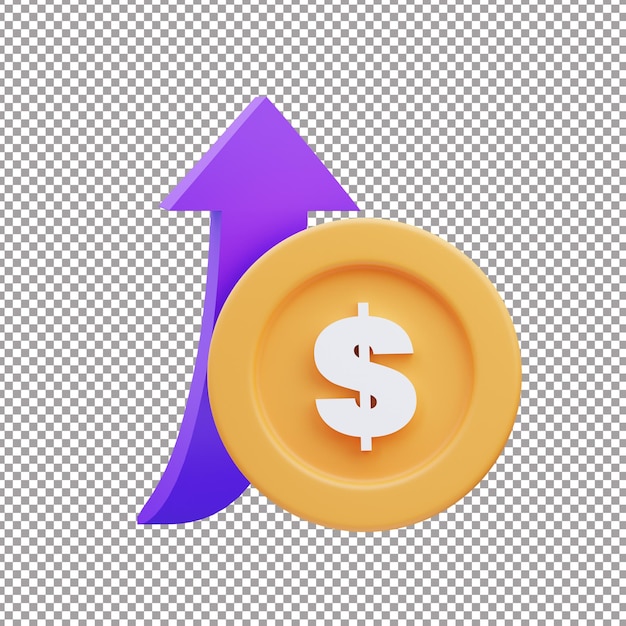 money growth 3d rendered file
