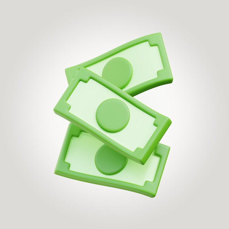 PSD money stack illustration template mockup