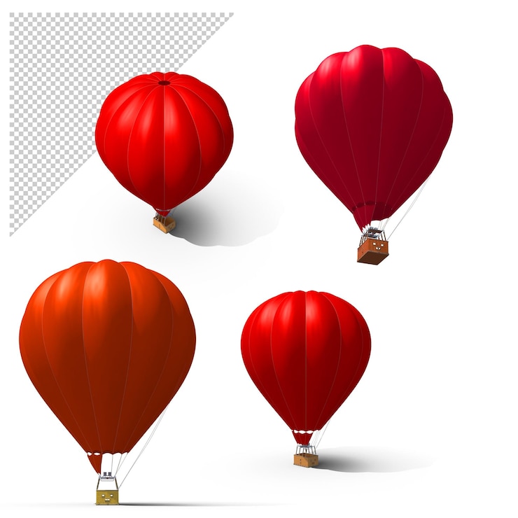 PSD mongolfiera rossa png