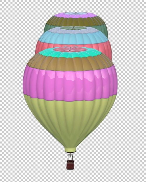 Mongolfiera su sfondo trasparente 3d rendering illustrazione