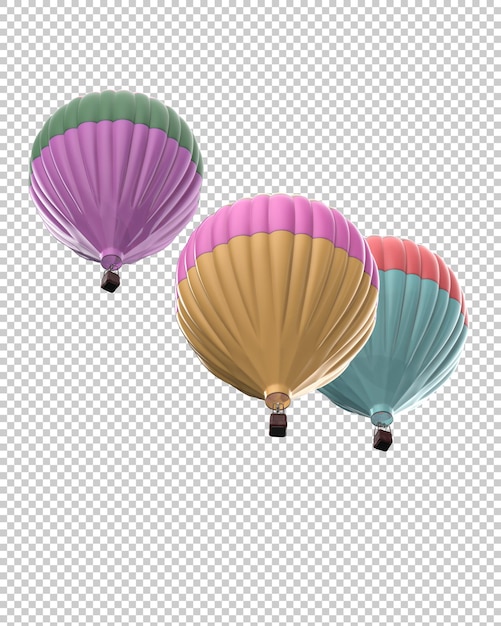 Mongolfiera su sfondo trasparente 3d rendering illustrazione