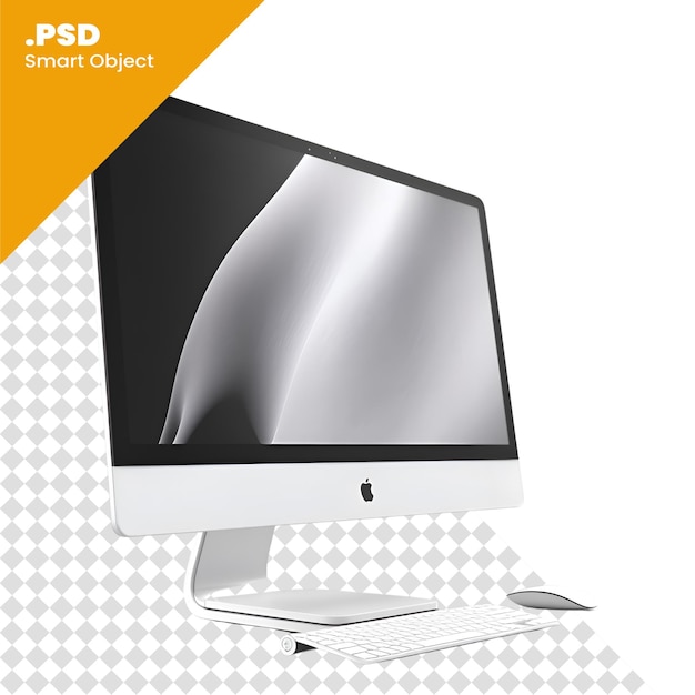 PSD moniteur d'ordinateur moderne avec écran vide isolé sur fond blanc modèle psd de rendu 3d