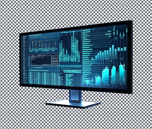 Moniteur Si élégant Isolé Sur Fond Transparent