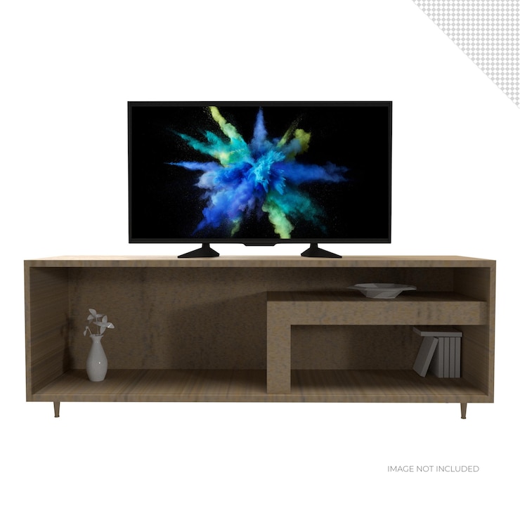PSD moniteur de télévision à écran plat sur une maquette d'armoire