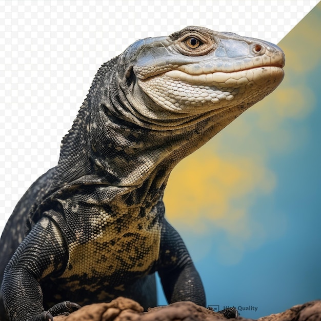 PSD el monitor de agua asiático un gran lagarto del sur y sureste de asia es una de las especies de lagarto más grandes del mundo