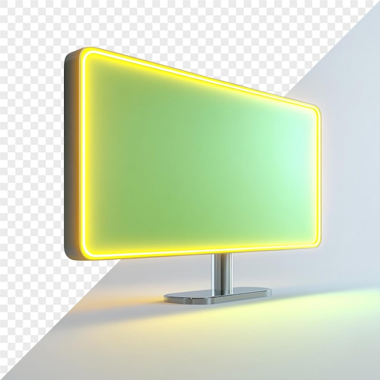 PSD un monitor amarillo con una luz verde en él
